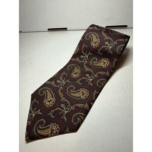 JoS A.‎ BANK CORPORATE COLLECTION MADE IN U.S.A. BURGUNDY GOLD PAISLEY VTG